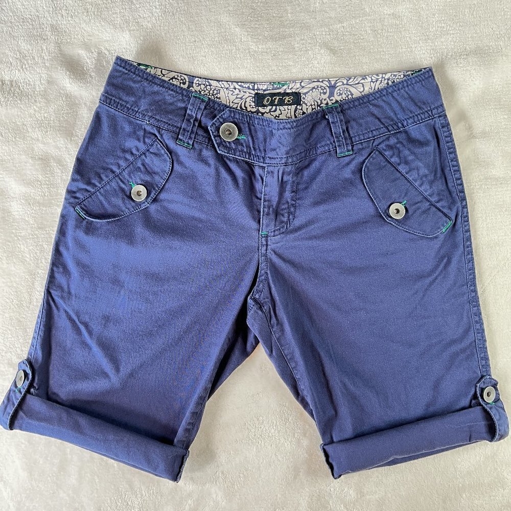 Women's OTB Bermuda Shorts | Navy Blue | Size 5/6 | Cotton/Spandex | Stretch